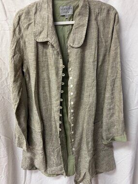 Breathe Clothing Linen Button Down Jacket L/XL NWOT